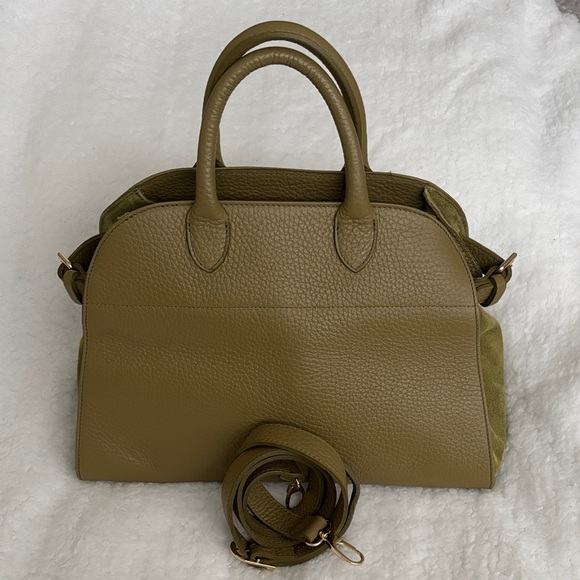 *CLEARANCE* Anna Paola Olive Green Leather Handbag - Picture 3 of 8